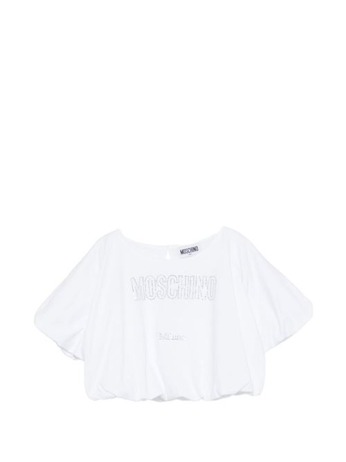 T-shirt bambina Moschino corta bianca MOSCHINO KID-TEEN | HAM04BLBA1010101